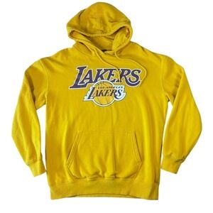 Los Angeles Lakers Sweatshirt Mens S Yellow Hoodie Pullover Pocket Hooded NBA